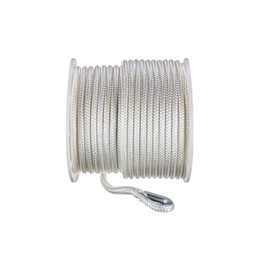 Seachoice Boat Anchor Rope, Double-Braid, Nylon, Achor Line, 1/2 in. X 200 Ft., White