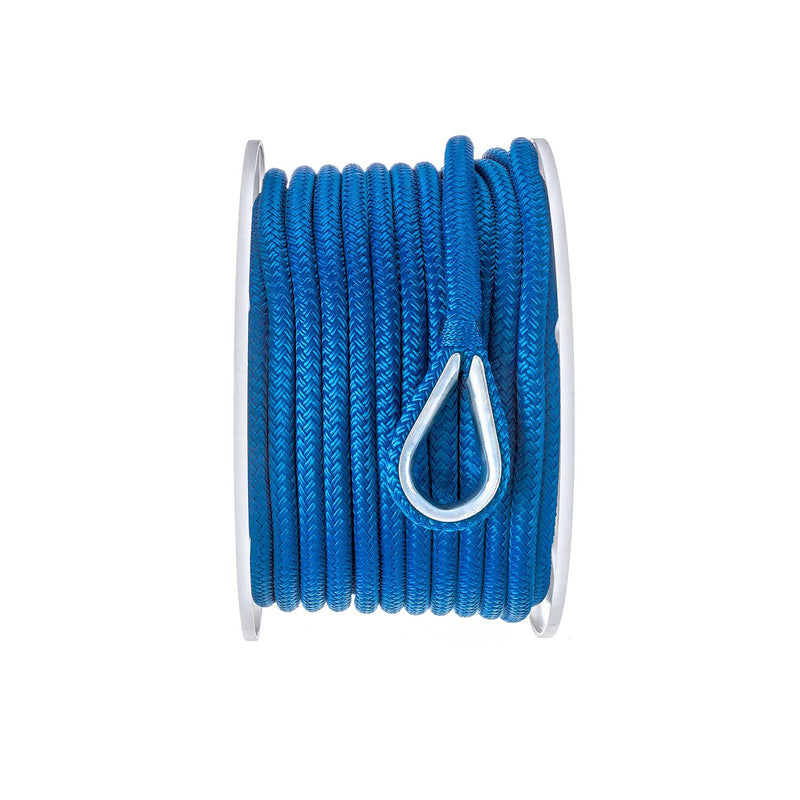 Seachoice Boat Anchor Rope, Double-Braid, Nylon, Achor Line, 3/8 in. X 100 Ft., Blue