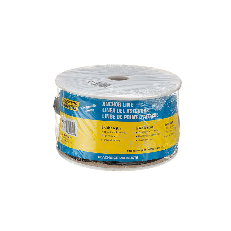Seachoice Boat Anchor Rope, Double-Braid, Nylon, Achor Line, 3/8 in. X 100 Ft., Black