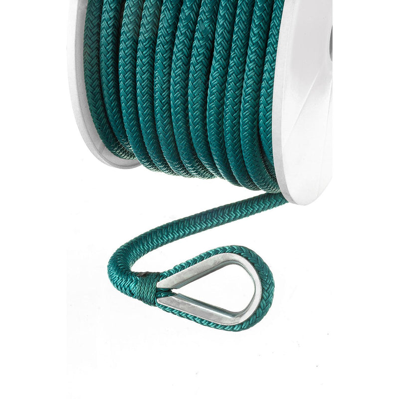 Seachoice Boat Anchor Rope, Double-Braid, Nylon, Achor Line, 3/8 in. X 100 Ft., Teal