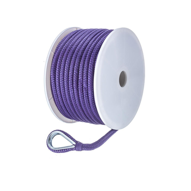 Seachoice Boat Anchor Rope, Double-Braid, Nylon, Achor Line, 3/8 in. X 100 Ft., Purple