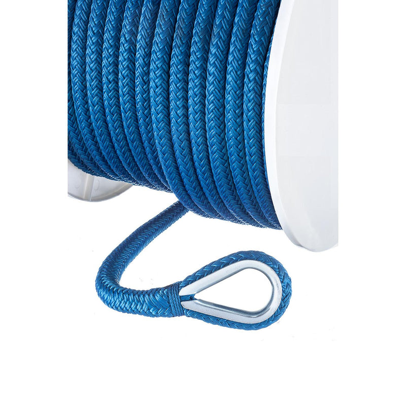Seachoice Boat Anchor Rope, Double-Braid, Nylon, Achor Line, 1/2 in. X 150 Ft., Blue