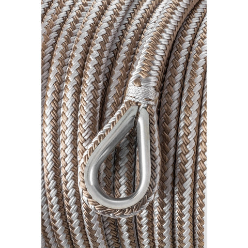 Seachoice Boat Anchor Rope, Double-Braid, Nylon, Achor Line, 1/2 in. X 100 Ft., Gold/White