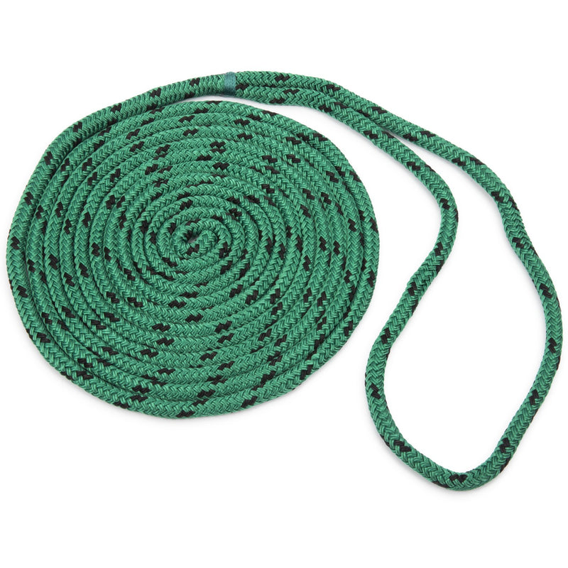 Seachoice 42441 Double Braided 100% MFP Dock Line 3/8" x 15' Green w/Black Tracer
