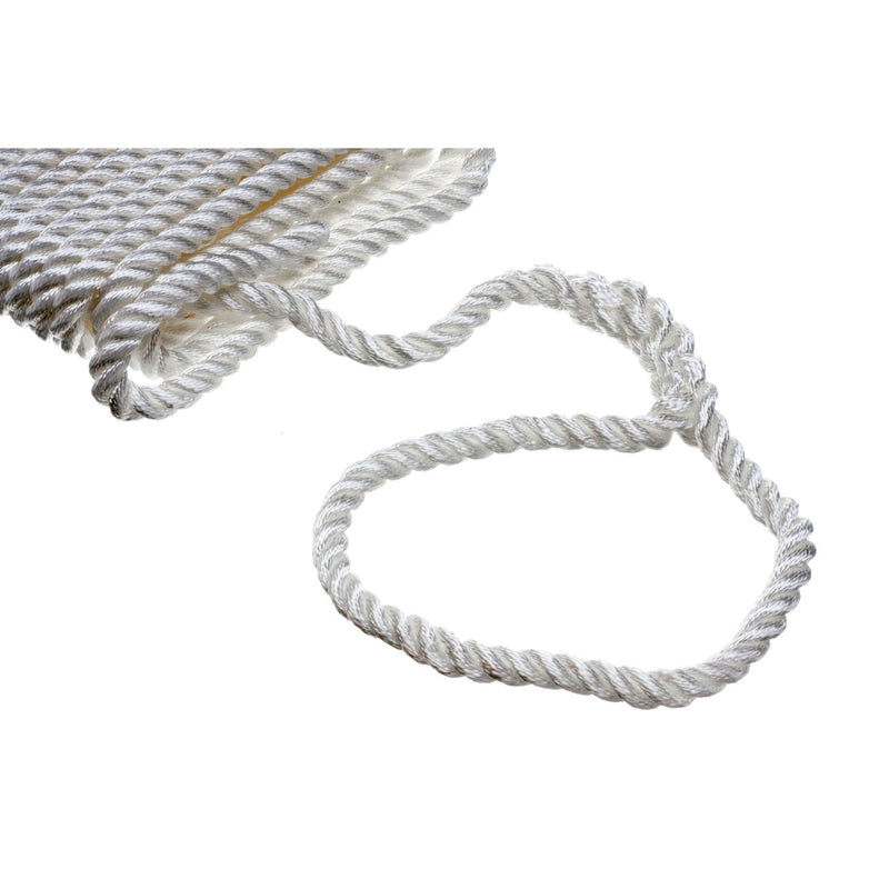Seachoice High Quality Dock Rope for Boating - 3-Strand Twisted Nylon Line, ⅝-Inch x 30 Feet, White