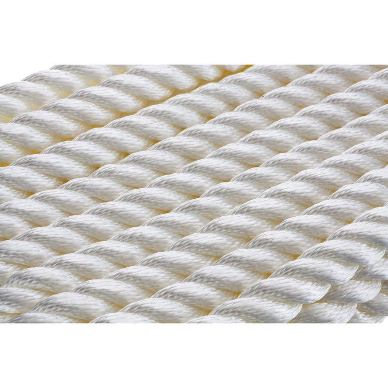 Seachoice High Quality Dock Rope for Boating - 3-Strand Twisted Nylon Line, ¾-Inch x 35 Feet, White