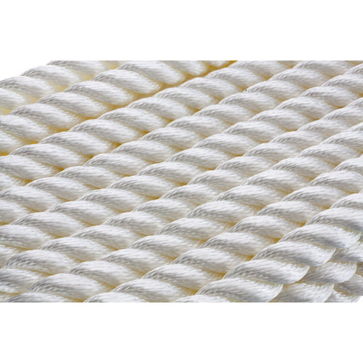 Seachoice High Quality Dock Rope for Boating - 3-Strand Twisted Nylon Line, ¾-Inch x 35 Feet, White