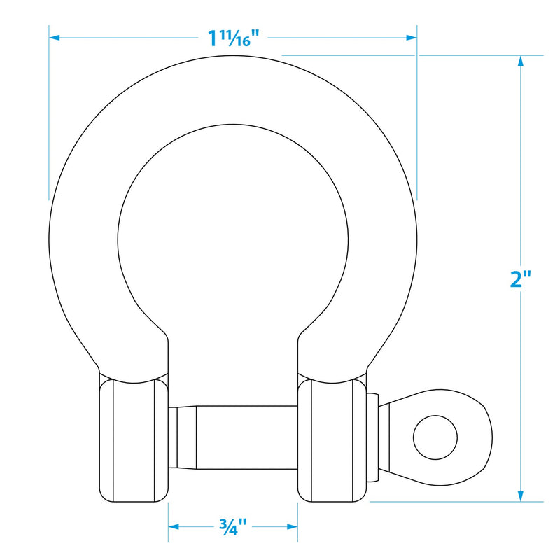 Seachoice Stainless Steel Anchor Shackle, 5/16 In.