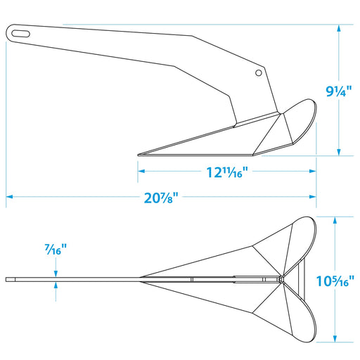 Seachoice Stainless Steel Plow Anchor, Corrosion Resistant, 14 Lbs., for Boats 20-30 Ft.