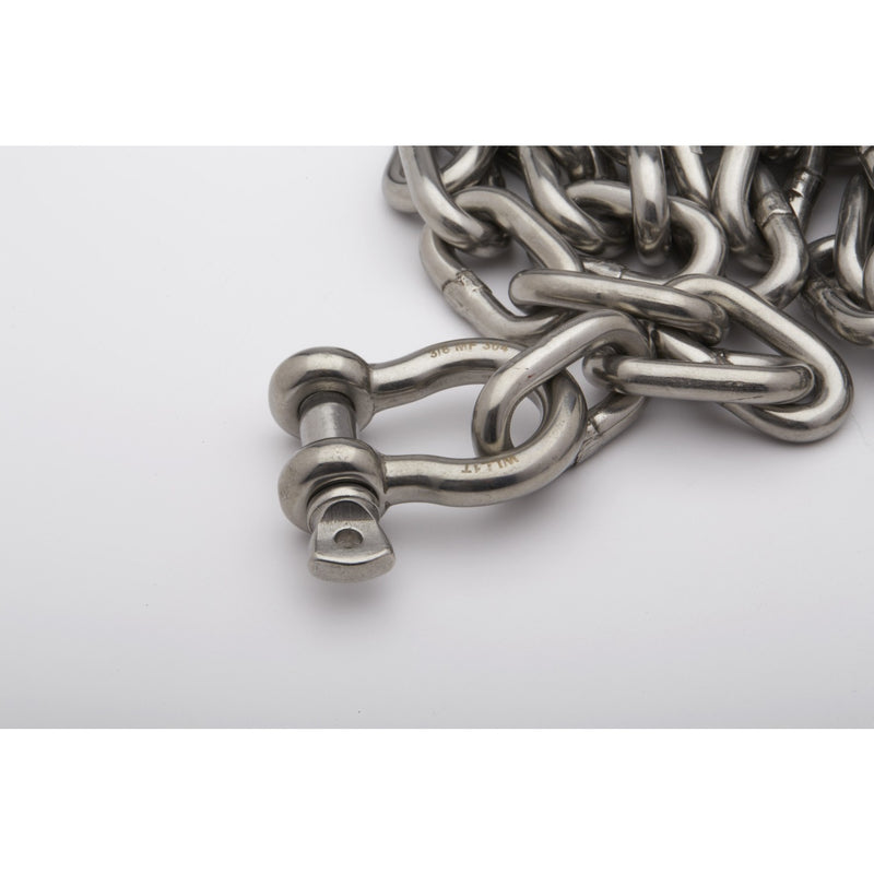 Seachoice 5/16 In. X 5 Ft. Chain, 304 Stainless Steel w/ Shack