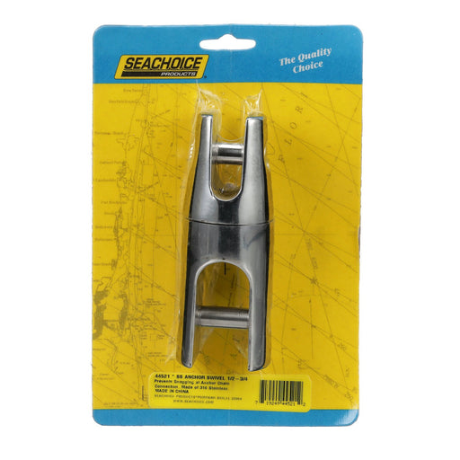 Seachoice 44521 Stainless Steel Anchor Swivel, 6 Inches Long, 1 3/16-Inch Anchor Side, 9/16-Inch Chain Side