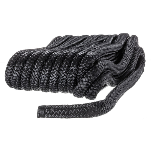 Seachoice 47221 Double-Braid Nylon Dock Line w/ Eye Splice, Pre-Shrunk, Heat Stabilized, 3/4 In. X 50 Ft., Black