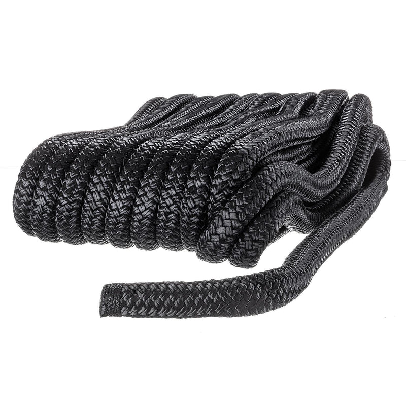 Seachoice 47221 Double-Braid Nylon Dock Line w/ Eye Splice, Pre-Shrunk, Heat Stabilized, 3/4 In. X 50 Ft., Black