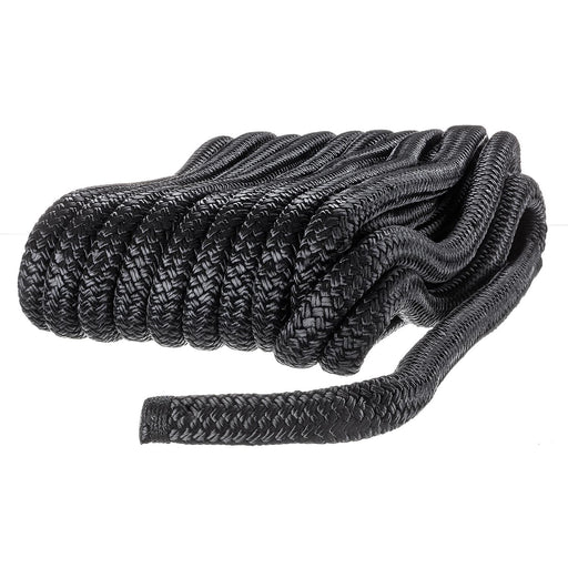 Seachoice 47221 Double-Braid Nylon Dock Line w/ Eye Splice, Pre-Shrunk, Heat Stabilized, 3/4 In. X 50 Ft., Black
