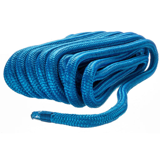 Seachoice Double-Braid Nylon Dock Line w/ Eye Splice, Pre-Shrunk, Heat Stabilized, 3/4 In. X 50 Ft., Blue