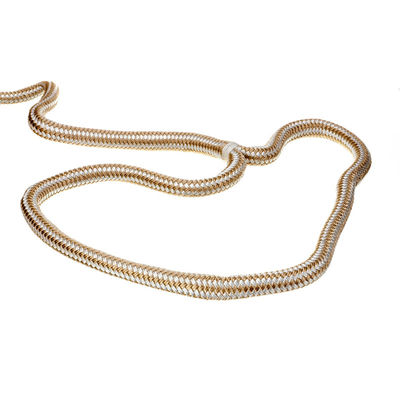 Seachoice Double-Braid Nylon Dock Line w/ Eye Splice, Pre-Shrunk, Heat Stabilized, 3/4 In. X 35 Ft., Gold White
