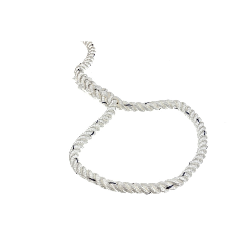 Seachoice Boat Anchor Line Rope, 3-Strand Twisted, Nylon, White with Blue Tracer, 1/2 In. X 15 Ft.