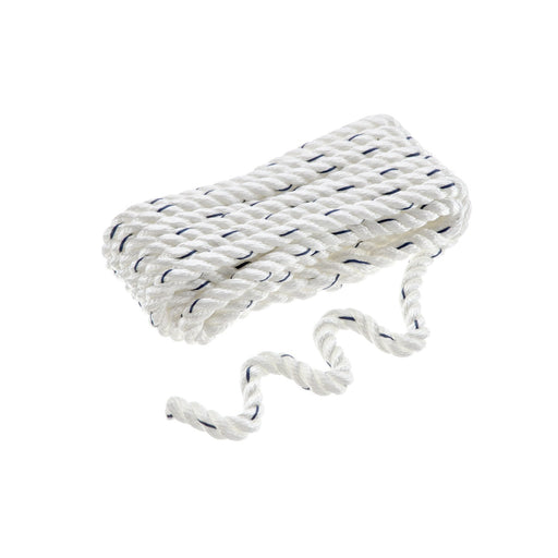 Seachoice Premium 3-Strand Twisted Nylon Dock Line With Tracer, White w/Blue Tracer, 1/2-Inch x 20 Feet, 10-Inch Eye Splice