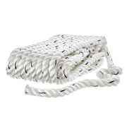 Seachoice Premium 3-Strand Twisted Nylon Dock Line With Tracer, White w/Blue Tracer, 1/2-Inch x 25 Feet, 10-Inch Eye Splice