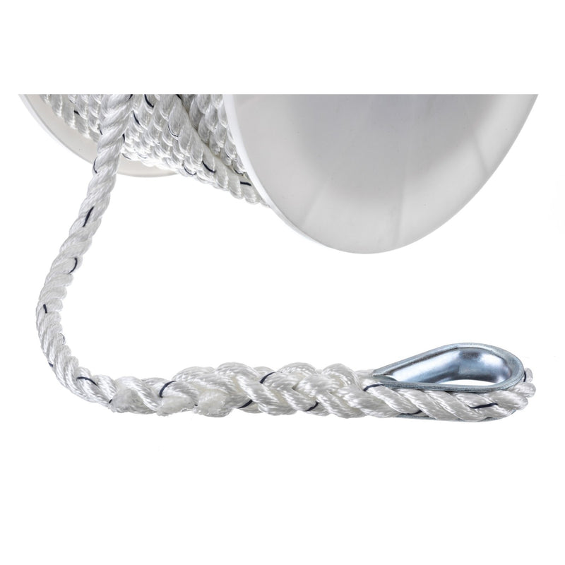 Seachoice 47741 Boat Anchor Line Rope, 3-Strand Twisted, Nylon, White/Blue, 1/2 in. X 150 Ft.