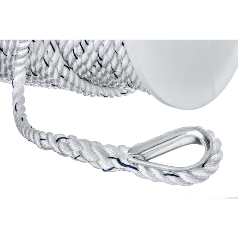 Seachoice 47781 Boat Anchor Line Rope, 3-Strand Twisted, Nylon, White/Blue, 1/2 in. X 250 Ft.