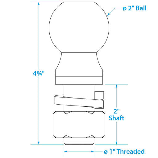 Seachoice Boat Trailer Coupler Ball 2 in. SAE Class III