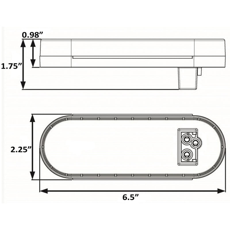 Seachoice 6 in. Oval Sealed Tail Light Kit for Flush Mount