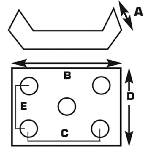Seachoice 55161 Heavy-Duty Axle U-Bolt Plate