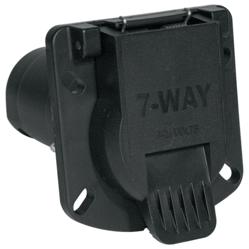 Seachoice 57981 7-Way Round RV Style Trailer Connector Car Side with Sealed Door