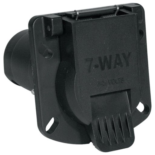 Seachoice 57981 7-Way Round RV Style Trailer Connector Car Side with Sealed Door