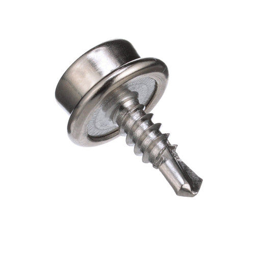 Seachoice Button Stud w/ Self Drilling 8 In. X 1/2 In. Stainless Steel Screw, Pack of 50