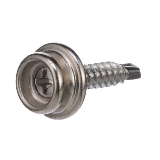 Seachoice Button Stud w/ Self Drilling 8 In. X 3/4 In. Stainless Steel Screw, Pack of 50