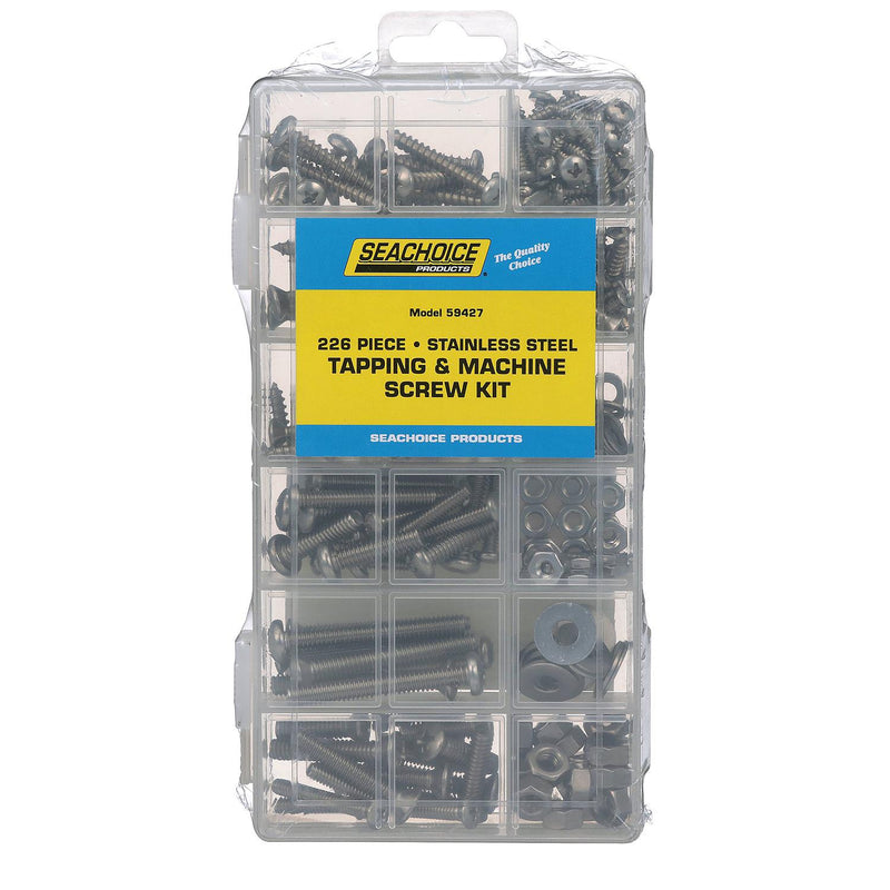 Seachoice Stainless Steel Tapping and Machine Screw Kit, 226 Piece