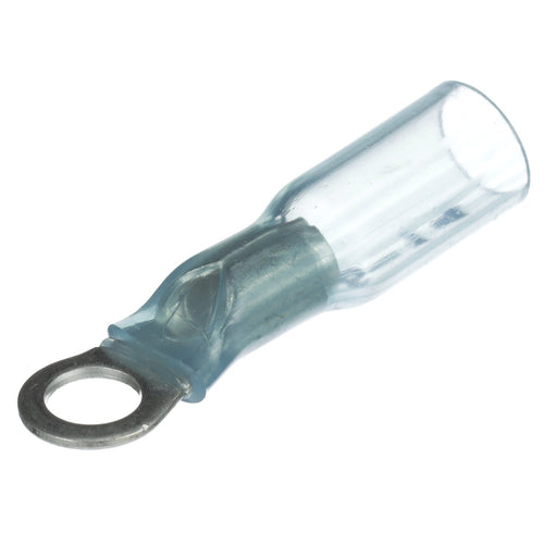 Seachoice Marine Grade Heat-Shrinkable Ring Terminal, Fits #10 Stud, 16-14 Wire Range, Blue, Pack of 25