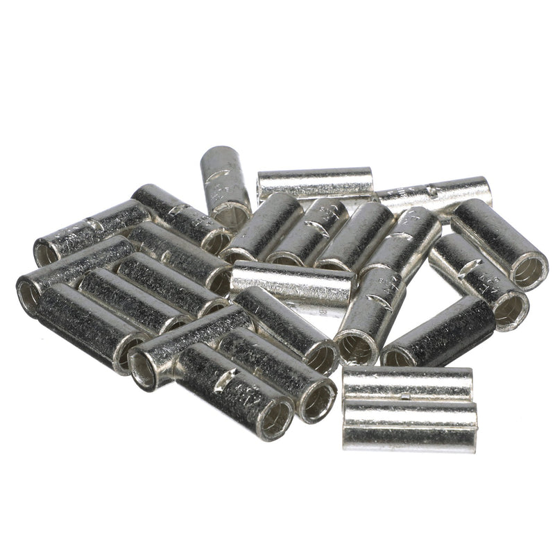 Seachoice Brazed Non-Insulated Butt Splice, Marine Grade, Reliable Solder-Free Wire Connection, Pack of 25