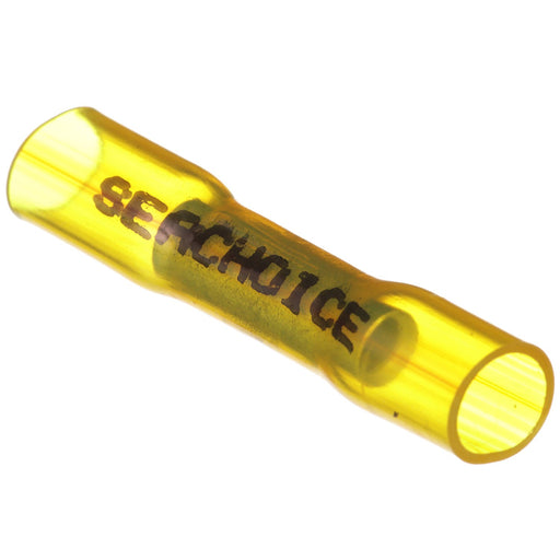 Seachoice Heat Shrink Butt Connector, Marine Grade Heat-Shrinkable Butt Splices, Yellow, Pack of 100, 12-10 Wire Range