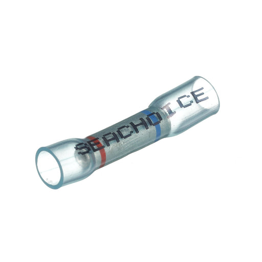 Seachoice Step Down 3-to-1 Heat Shrink Butt Connector, Marine Grade Heat-Shrinkable Butt Splices, Blue, Pack of 10, 22-18 to 16-14 Wire Range