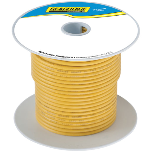 Seachoice 63144 Tinned Copper Marine Wire, 18 AWG, Yellow, 100'