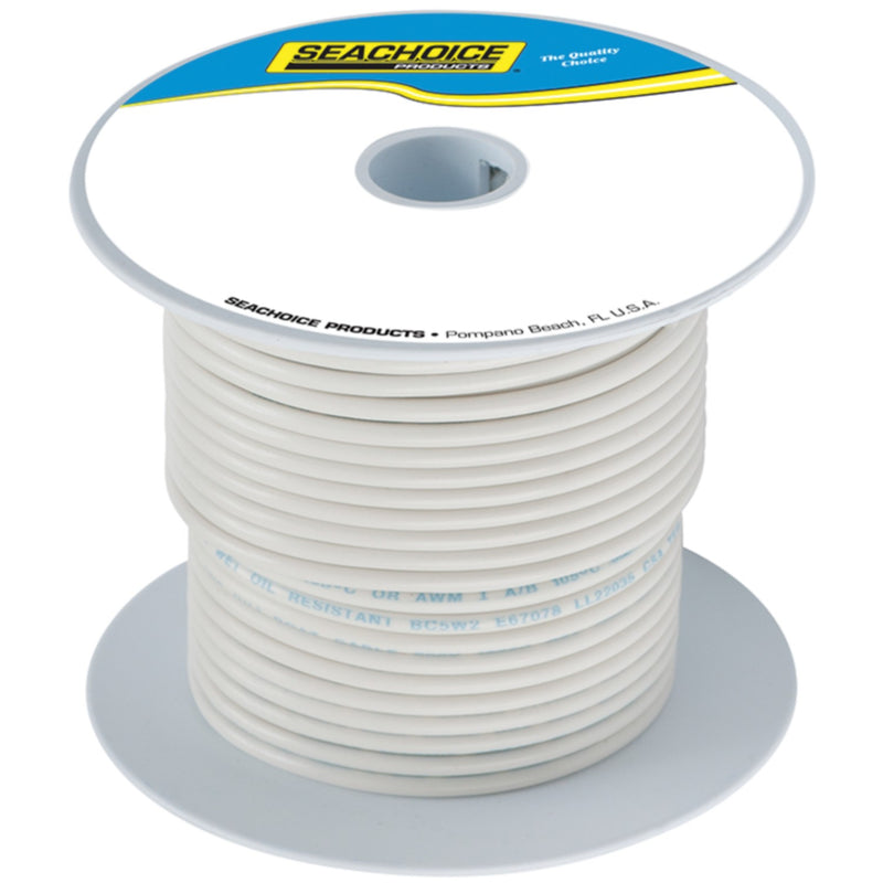 Seachoice 63129 Tinned Copper Marine Wire, 16 AWG, White, 100'