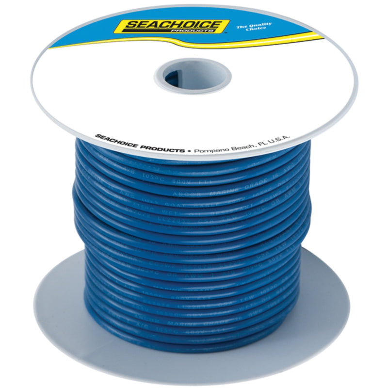 Seachoice 63071 Tinned Copper Marine Wire, 10 AWG, Dark Blue, 100'