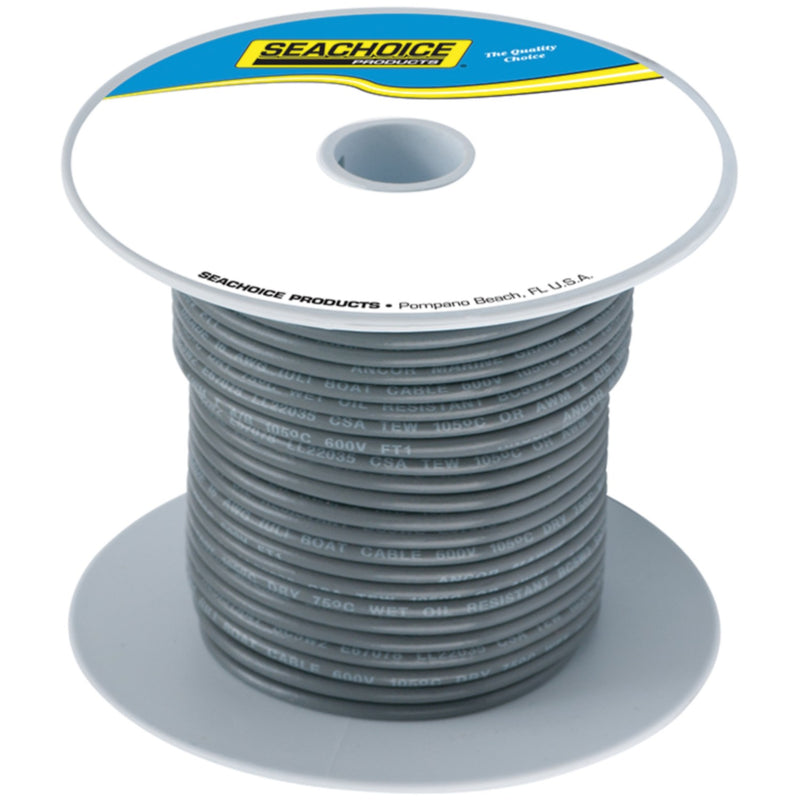 Seachoice 63114 Tinned Copper Marine Wire, 14 AWG, Gray, 100'