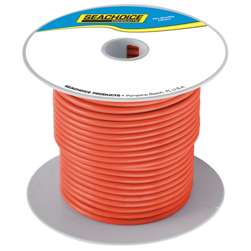 Seachoice 63116 Tinned Copper Marine Wire, 14 AWG, Orange, 100'