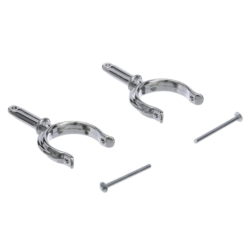 Seachoice Top-Mount Rowlock Horns Set, Chrome-Plated Zinc, Includes 2 Rowlocks w/ Locking Pins
