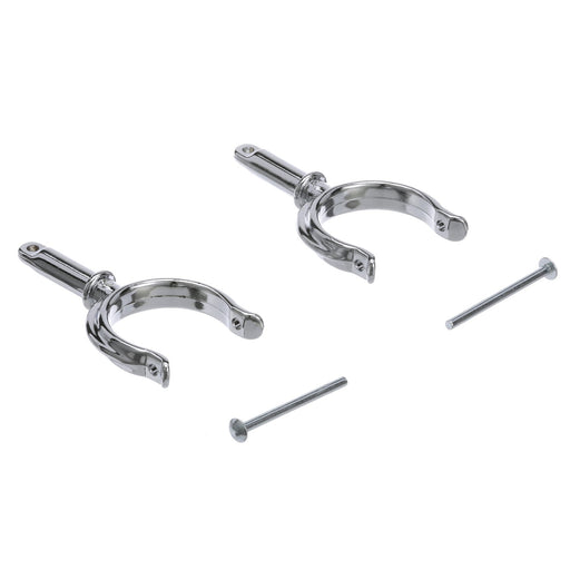 Seachoice Top-Mount Rowlock Horns Set, Chrome-Plated Zinc, Includes 2 Rowlocks w/ Locking Pins