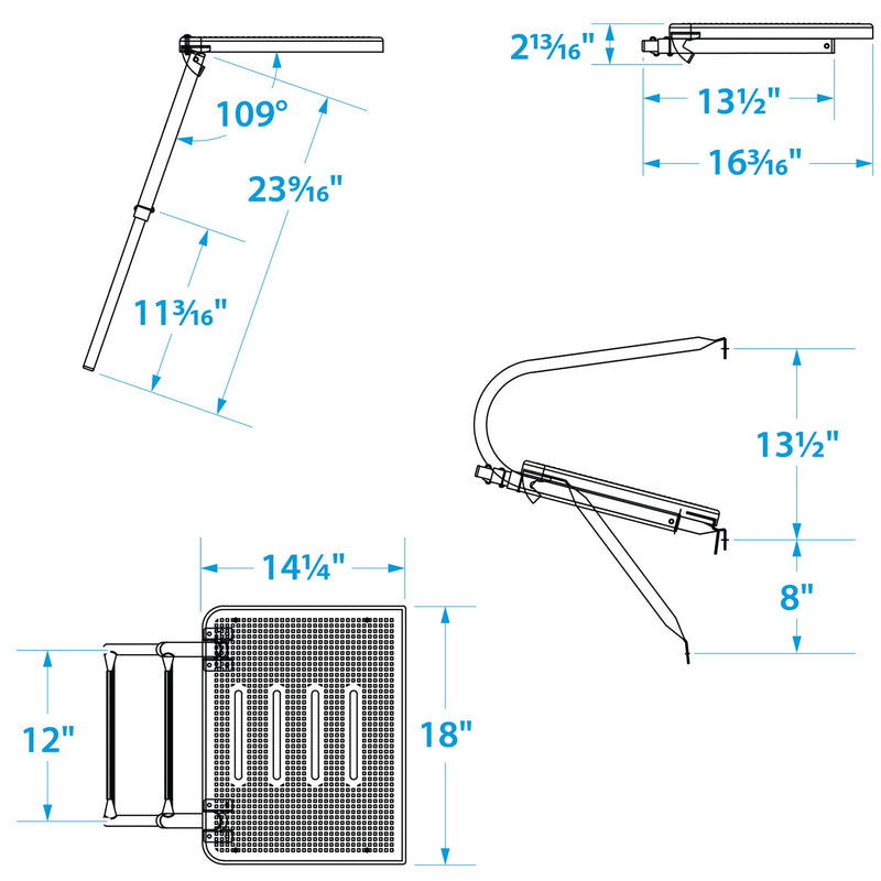 Seachoice Universal Swim Platform w/ Telescoping Ladder, Stainless Steel Tubing, 2 Step, 300 Lb. Capacity