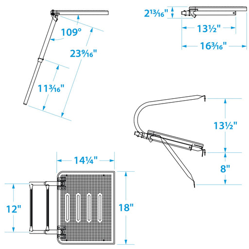 Seachoice Universal Swim Platform w/ Telescoping Ladder, Stainless Steel Tubing, 2 Step, 300 Lb. Capacity