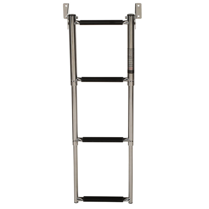 Seachoice Telescoping Transom Mount Ladder, Stainless Steel, 4 Steps, 300 Lb. Capacity