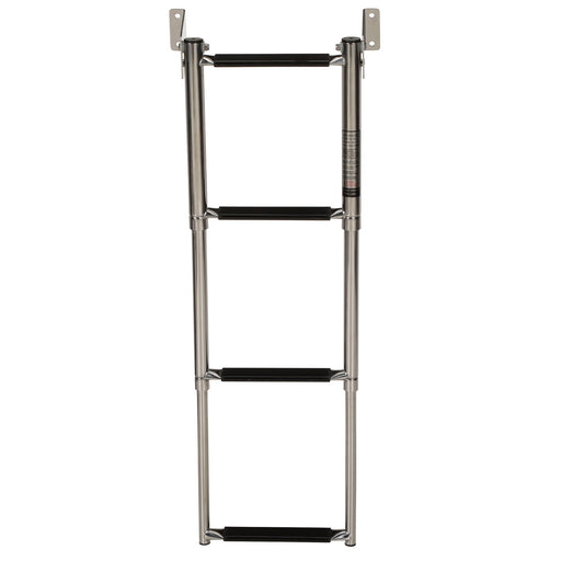 Seachoice Telescoping Transom Mount Ladder, Stainless Steel, 4 Steps, 300 Lb. Capacity