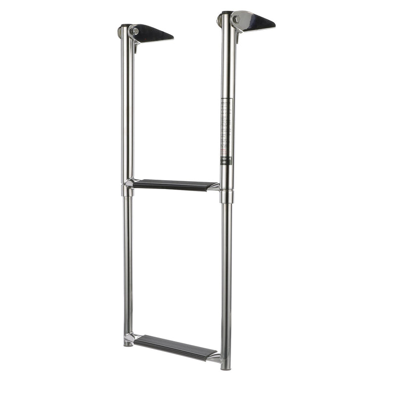 Seachoice 71281 Top Mount Telescoping Ladder for Universal Swim Platform, Stainless Steel Tubing, 2 Step, Ladder Only