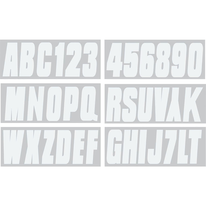 Seachoice 74130 3" Premium Letter & Number Kit, White, Self-Adhesive Vinyl